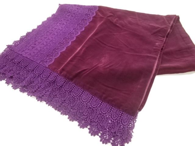 JAPANESE SHAWL / VELVET / LACE / FLOWER